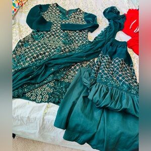 Indian Pakistani embroidery Georgette dress 3 pieces sarara suit